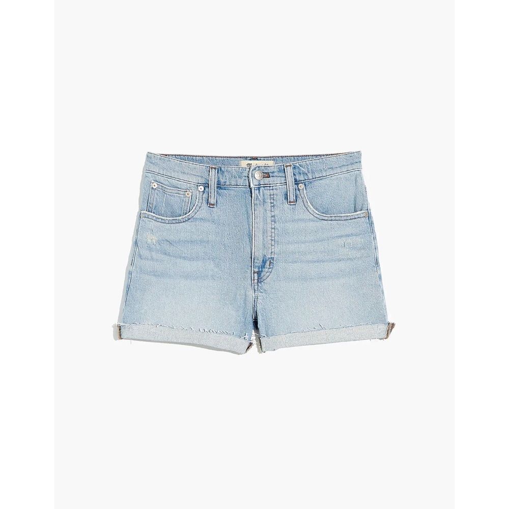 NWT Madewell High-Rise Denim Shorts in Astell Wash: Ripped Edition, Size 32 - Picture 4 of 14